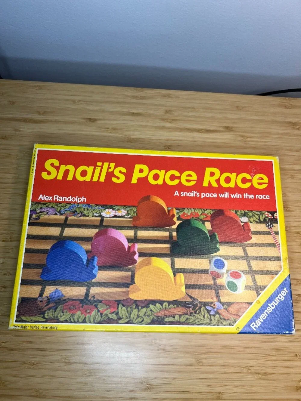Vintage Wood Snail's Pace Rce Board Game Ages 3-7 - Ravensburger 1987 Children's